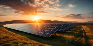 太阳能发电站硅板发电清洁能源