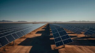 太阳能发电站硅板发电清洁能源