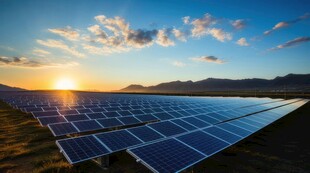 太阳能发电站硅板发电清洁能源