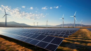 太阳能发电站硅板发电清洁能源