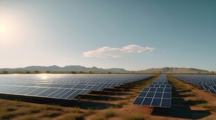 太阳能发电站硅板发电清洁能源