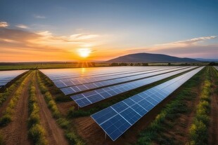 太阳能发电站硅板发电清洁能源