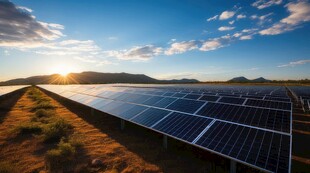 太阳能发电站硅板发电清洁能源