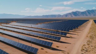 太阳能发电站硅板发电清洁能源