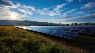 太阳能发电站硅板发电清洁能源