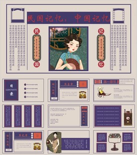 创意复古民国风PPT模板