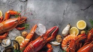 高级食材龙虾冰块图片