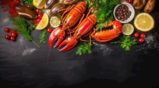 高级食材龙虾冰块图片