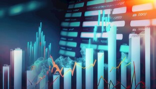 财务数据图表统计全息影像