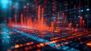 财务数据图表统计全息影像