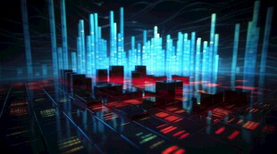 财务数据图表统计全息影像