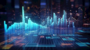 财务数据图表统计全息影像