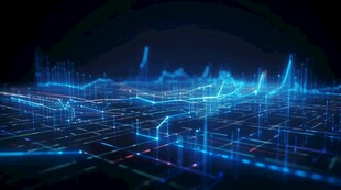 财务数据图表统计全息影像