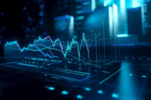 财务数据图表统计全息影像