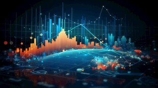 财务数据图表统计全息影像