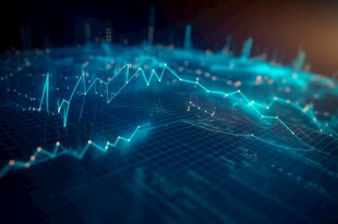 财务数据图表统计全息影像