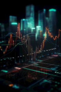 财务数据图表统计全息影像