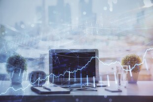 财务数据图表统计全息影像