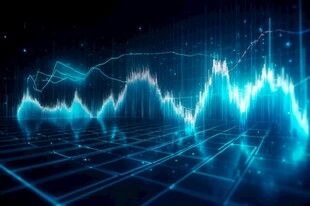 财务数据图表统计全息影像