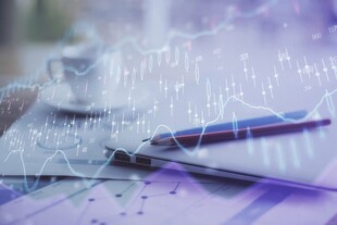 财务数据图表统计全息影像