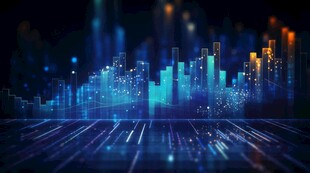 财务数据图表统计全息影像