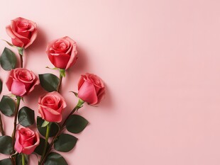 红玫瑰礼物蝴蝶结情人节素材图片