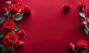 红玫瑰礼物蝴蝶结情人节素材图片