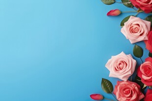 红玫瑰礼物蝴蝶结情人节素材图片