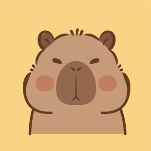 卡皮巴拉 水豚插画 卡通水豚 