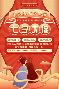 七夕情人节海报展板