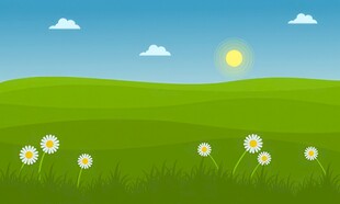 春光明媚户外风景鲜花草地