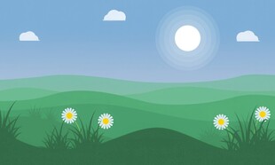 春光明媚户外风景鲜花草地