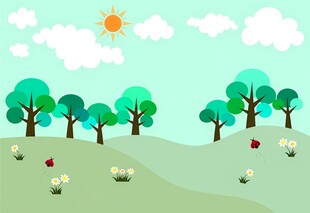 春光明媚户外风景鲜花草地