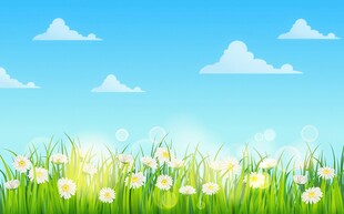 春光明媚户外风景鲜花草地