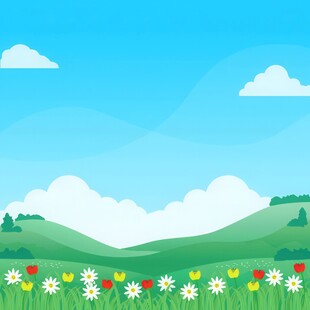 春光明媚户外风景鲜花草地