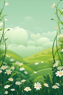 春光明媚户外风景鲜花草地