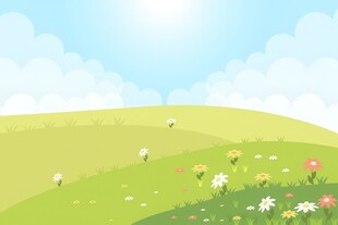 春光明媚户外风景鲜花草地