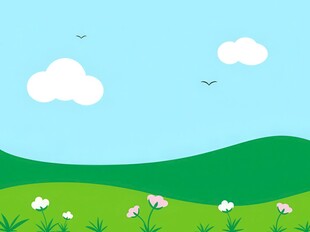 春光明媚户外风景鲜花草地