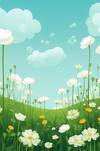 春光明媚户外风景鲜花草地