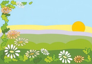 春光明媚户外风景鲜花草地