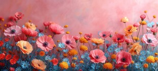 明媚清晨鲜花蝴蝶菊花叶子草地图