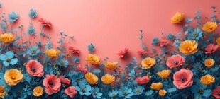 明媚清晨鲜花蝴蝶菊花叶子草地图