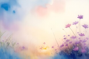 明媚清晨鲜花蝴蝶菊花叶子草地图