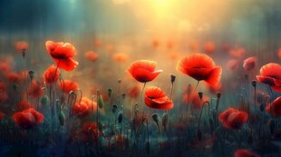 明媚清晨鲜花蝴蝶菊花叶子草地图