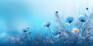 明媚清晨鲜花蝴蝶菊花叶子草地图