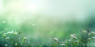 明媚清晨鲜花蝴蝶菊花叶子草地图