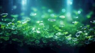 明媚清晨四叶草叶子草地图