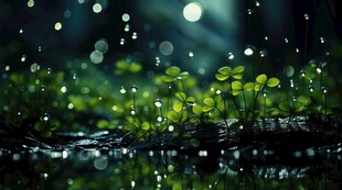 明媚清晨四叶草叶子草地图