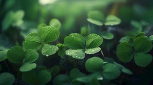 明媚清晨四叶草叶子草地图