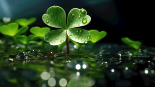 明媚清晨四叶草叶子草地图